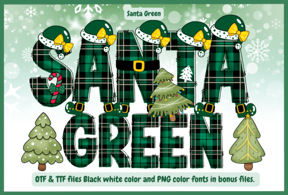 Santa Green: The Festive Plaid Typeface for Holiday Branding