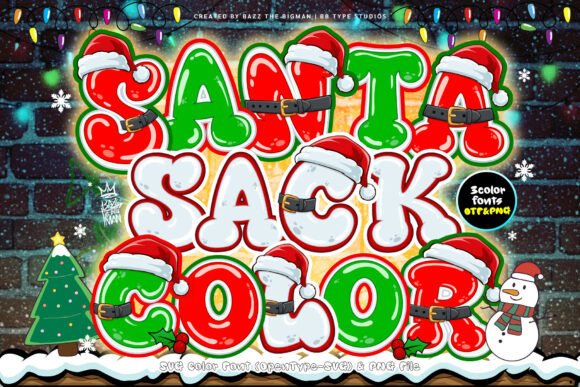 Santa Sack Color: A Festive Display Typeface for Holiday Campaigns
