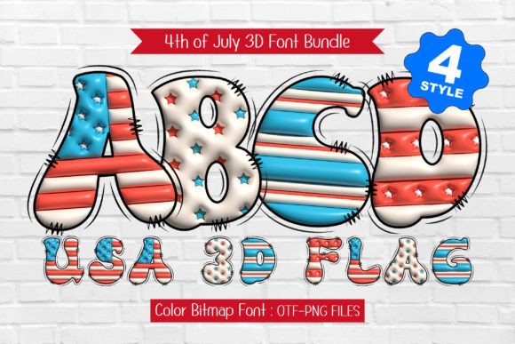 Usa Flag 3D: A Bold Typeface for Patriotic Branding